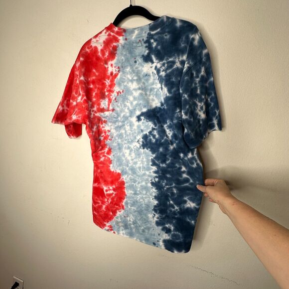 NWOT Chinatown Market Red White & Blue Tie Dye Short Sleeve Basketball Tee M - Picture 5 of 10